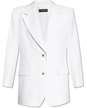 Dolce & Gabbana Jassen ,Wit ,Tweed Tweed Jas