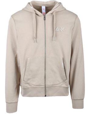 Sun 68 Hoodies & Sweatvesten ,Katoen Felpa Con Zip - Grijs