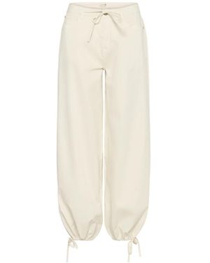 Cream Straight Trousers - Neutro