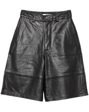 Frankie Shop Korte Broeken ,Bruin ,Leer Olivia Paneled Leren Shorts - Grijs