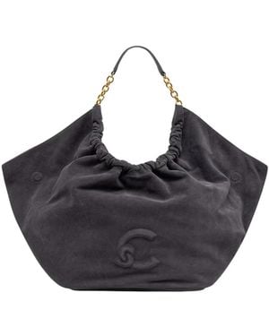 Coccinelle Tassen ,Grijs ,Leer Smash Shopper - Zwart