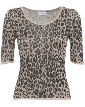 Marella Truien & Vesten ,Zinnia Luipaardprint Top - Grijs