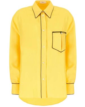 Bally Overhemden ,Geel ,Silk Shirt