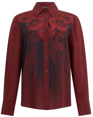 Alberta Ferretti Overhemden ,Veelkleurig ,Lange Mouwen Shirt - Rood
