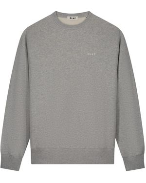 OLAF HUSSEIN Hoodies & Sweatvesten ,Grijs ,Western Logo Sweater