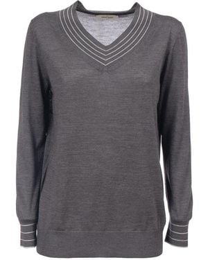 Gran Sasso V-Neck Knitwear - Grey