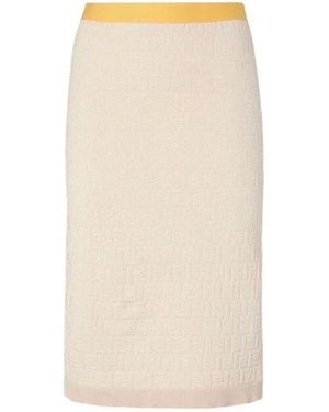 Fendi Midi Skirts - Natural