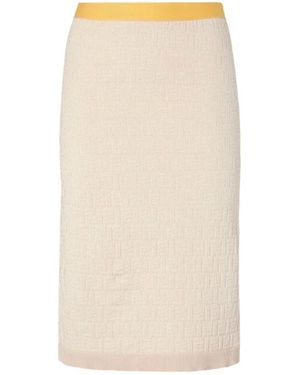 Fendi Rokken ,Katoen Midi Rok - Naturel