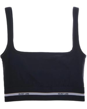 Helmut Lang Tops ,Zwart ,Sportieve Bralette Top Met Smalle Bandjes - Blauw