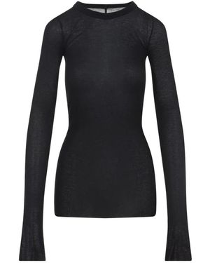 Rick Owens Rib Ls T-Shirt - Zwart