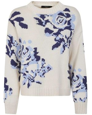Weekend by Maxmara Beige blau baumwollmischung pullover