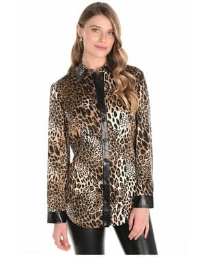 FRANK LYMAN Leopardenbluse Mit Kragen Und Knöpfen - Braun