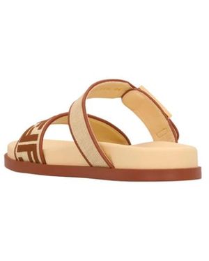 Fendi Flat Sandals - Natural