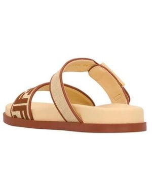 Fendi Feel Slide Sandalen - Naturel