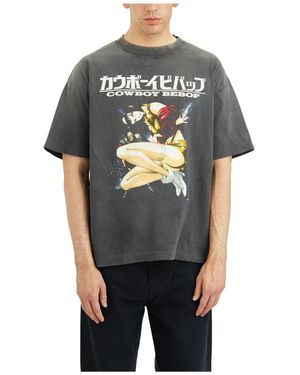 SAINT Mxxxxxx Cowboy Baumwoll T-Shirt - Grau