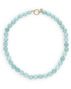 BONNIE STUDIOS Blaue Jade Edelstein Halskette