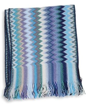 Missoni Zigzag Strickschal - Blau