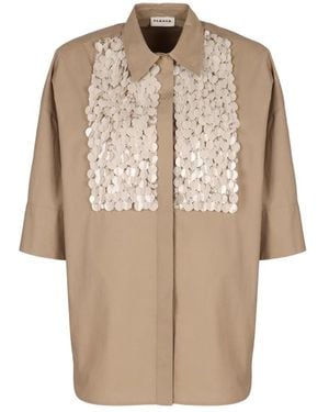 P.A.R.O.S.H. P.A.R.O..H. ,Overhemden ,Katoen Oversized Poplin Shirt - Naturel