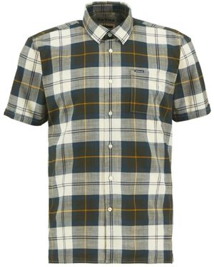 Barbour Overhemden ,Veelkleurig ,Katoen Gordon Short-Sleeved Tailored Shirt - Groen