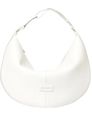 ARMANI EXCHANGE Gekörnte Kunstleder Hobo Bag - Weiß