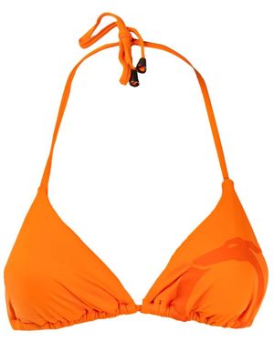 Trussardi Triangel Bikini Top Einfarbig Mit Trägern - Orange