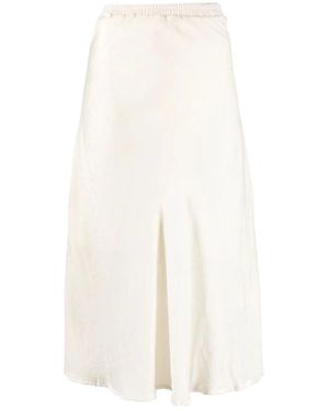 Gold Hawk Midi Skirts - White