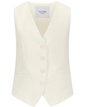 Nicowa Elegante Twill-Weste Daniwo - Weiß