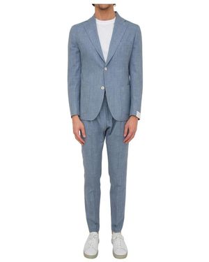 Eleventy Single Breasted Suits - Blue