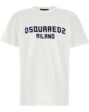 DSquared² Weißes Baumwoll-T-Shirt