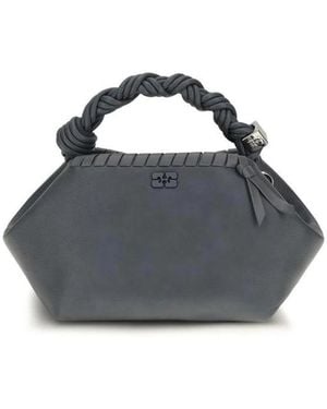 Ganni Bou Schultertasche Mit Verdrehtem Henkel - Grau