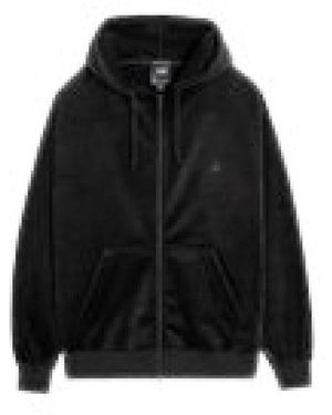 Y-3 Hoodies & Sweatvesten ,Zwart ,Katoen Velvet Corduroy Rits Hoodie