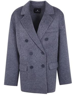 Anine Bing Double-Breasted Coats - Blue