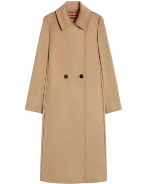 Max Mara Belted Coats - Natural