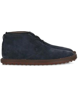 Tod's Schnürstiefeletten Aus Wildleder - Blau