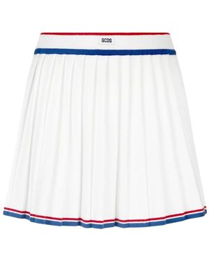 Gcds Plissé Gebreide Rok - Wit