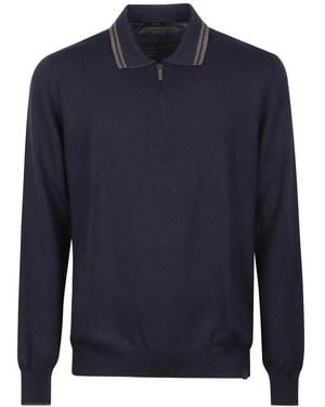 Fay Strickpullover Mit Rundhalsausschnitt - Blau