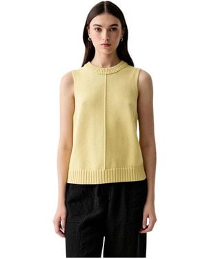 Barbour Truien & Vesten ,Geel ,Katoen Avon Gebreide Vest - Naturel
