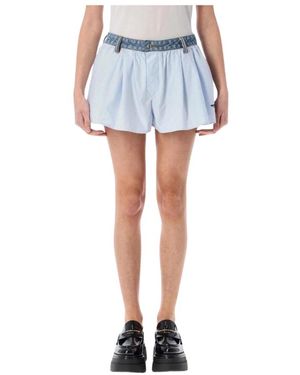 Alexander Wang Pinstripe Denim Taille Shorts - Blauw