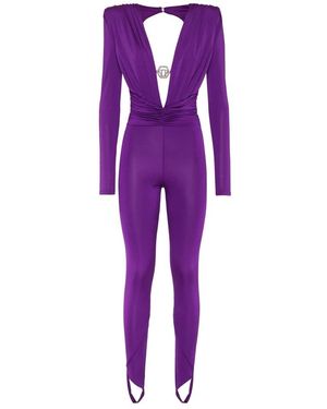 Philipp Plein Shoulder Padded Jumpsuit - Paars