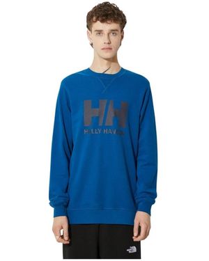 Helly Hansen Fitness ,Blauw ,Katoen Logo Crew Sweat