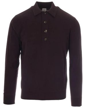 Eleventy Tops ,Rood ,Katoen Gebreide Polo - Blauw