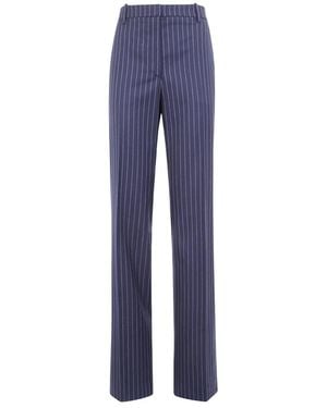 Tom Ford Gecordeelde Krijtstreep Wollen Pantalons Met Rechte Pasvorm - Blauw