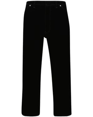 Prada Fluwelen Denim Jeans Met Wijde Pasvorm - Zwart