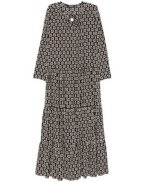 Max Mara Gelaagde Jurk Met Geometrische Print - Grijs