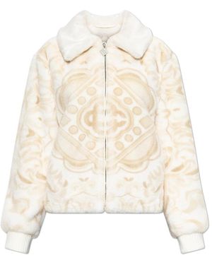 CASABLANCA Jassen ,Polyester Faux Fur Hooded Jacket - Naturel