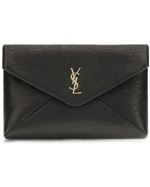 Saint Laurent Monogram Envelope Clutch - Schwarz