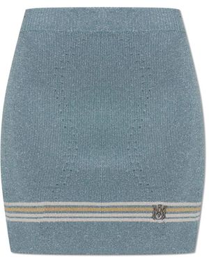 Amiri Rokken ,Blauw ,Polyester Ma Stripe Mini Skirt