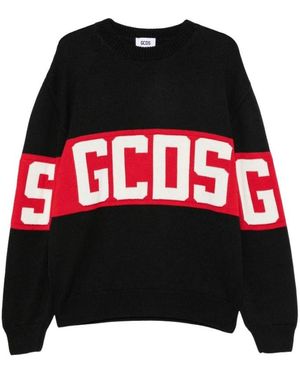 Gcds Truien & Vesten ,Zwart ,Trui Met Ronde Hals - Rood