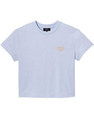 A.P.C. Bedruikt T-Shirt Met Ronde Hals - Blauw
