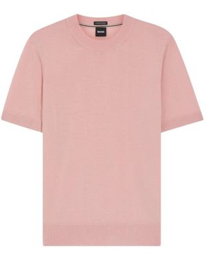 HUGO Truien & Vesten ,Roze ,Ronde Hals Gebreid
